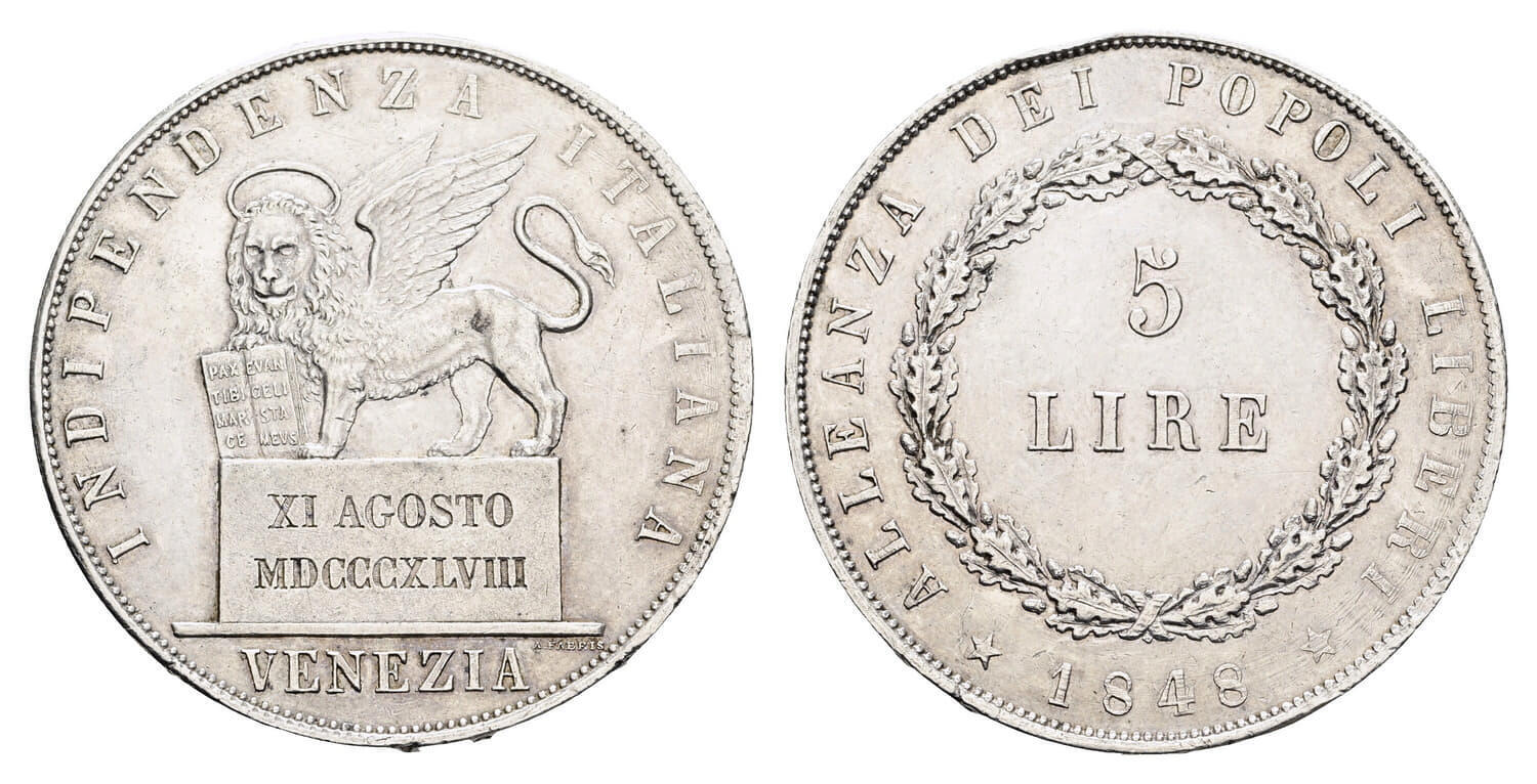 CoinArchives.com Search Results : 5 Lire 1848 and M