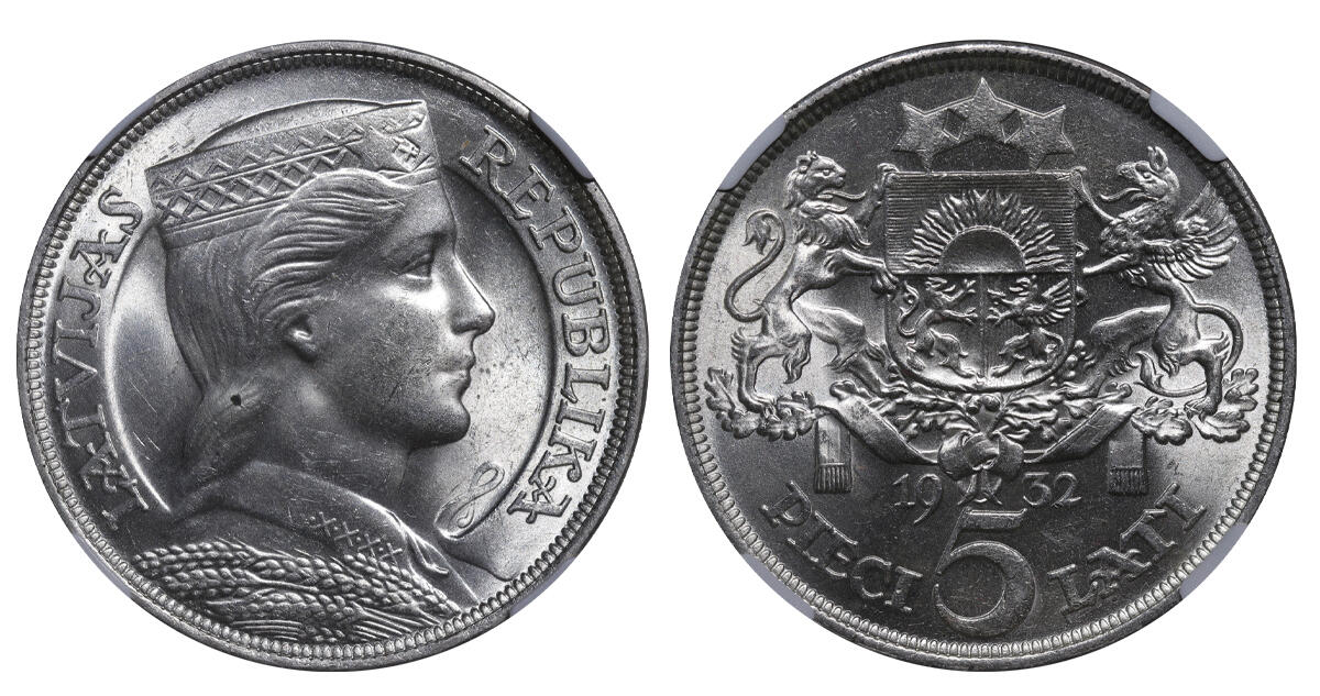 0 Latvia Lati 1 ラトビア Silver | コレクション silver 銀貨 5ラティ
