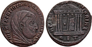 306年 西ローマ帝国 コンスタンティヌス1世 大型銅貨LRG FOLLIS コンスタンティウスⅠ世クロルス銅貨 – 銀座アンティーク・アイ