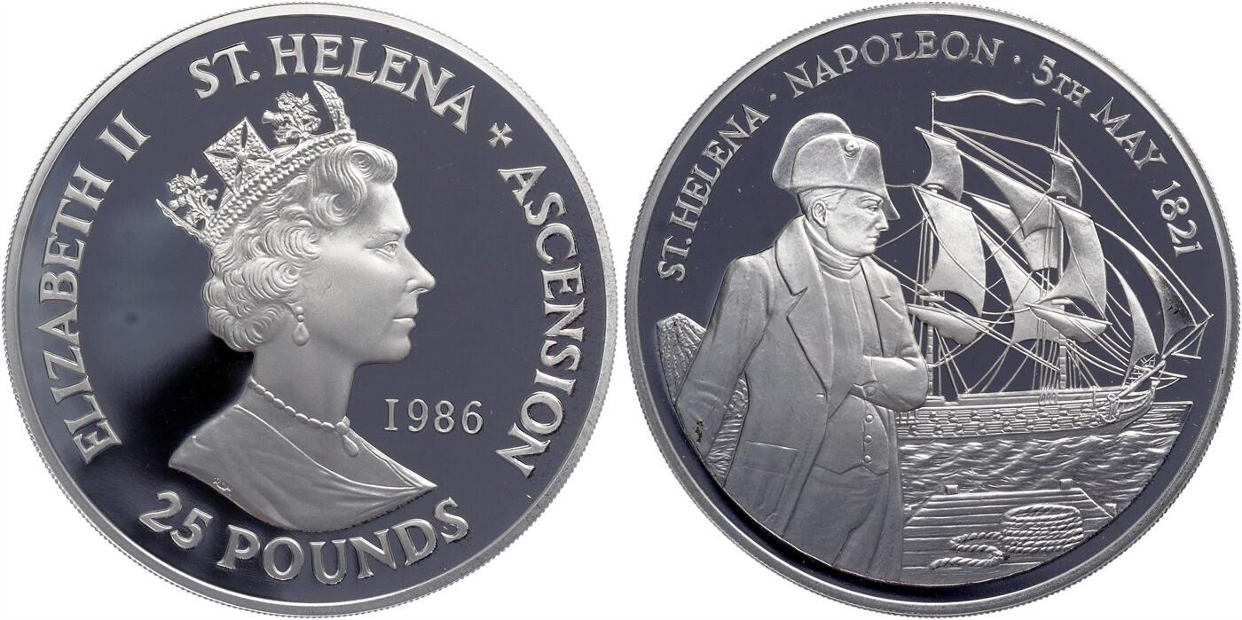 オ*ん様 ST. Helena 1ポンド 銀貨 鑑定済み オ*ん様 ST. Helena 1ポンド 銀貨 鑑定済み