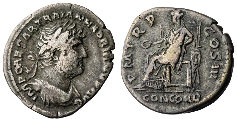 CoinArchives.com Search Results : imp caes traian hadrianvs concord