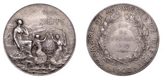MÉDAILLE, BROCHE APHRODITE et cupidon art déco par M. Delannoy EUR 25,00 - FR