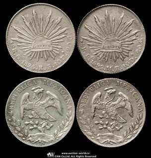 1863 メキシコ 4レアル Go YF 貿易銀 南米 銀貨 希少 早い者勝ち
