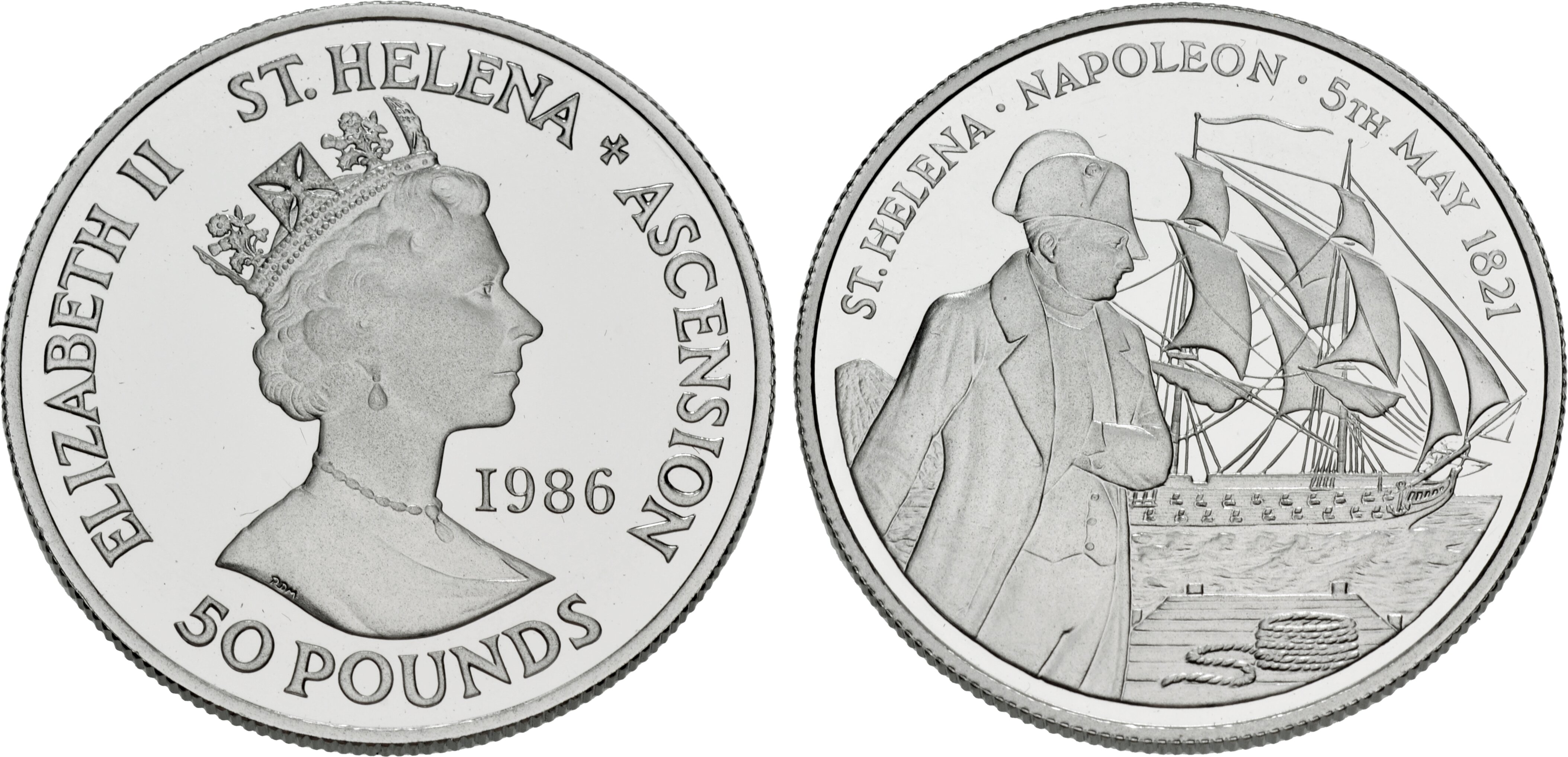 オ*ん様 ST. Helena 1ポンド 銀貨 鑑定済み