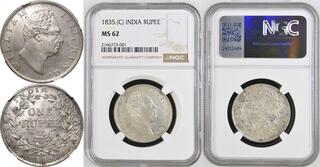 MS64 英領インド ルピー銀貨 1892C PCGS india rupee British India 1919 B Rupee silver NGC MS64 full luster rare