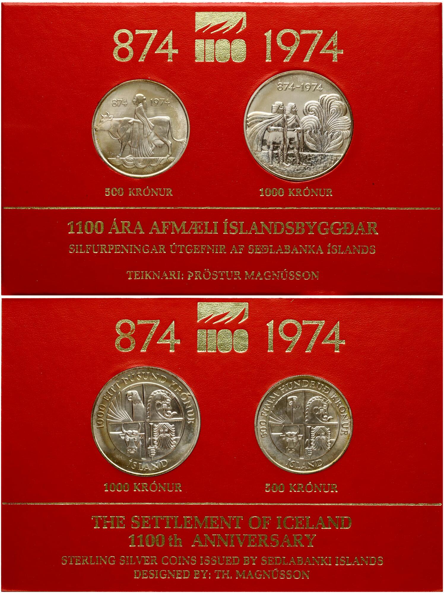 アイスランド建国1100周年記念銀貨セット アイスランド建国1100周年記念銀貨セット