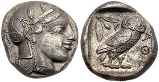 アッティカアテネ　440-404BC Ch XF Attica Athens c.440-404 BC AR Tetradrachm NGC Ch XF 0139683