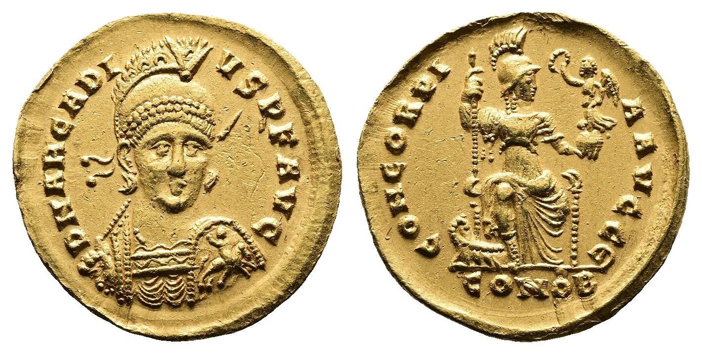 ソリドゥス金貨　ローマ帝国 コンスタンティウス II AV Solidus CoinArchives.com Search Results : solidus arcadius