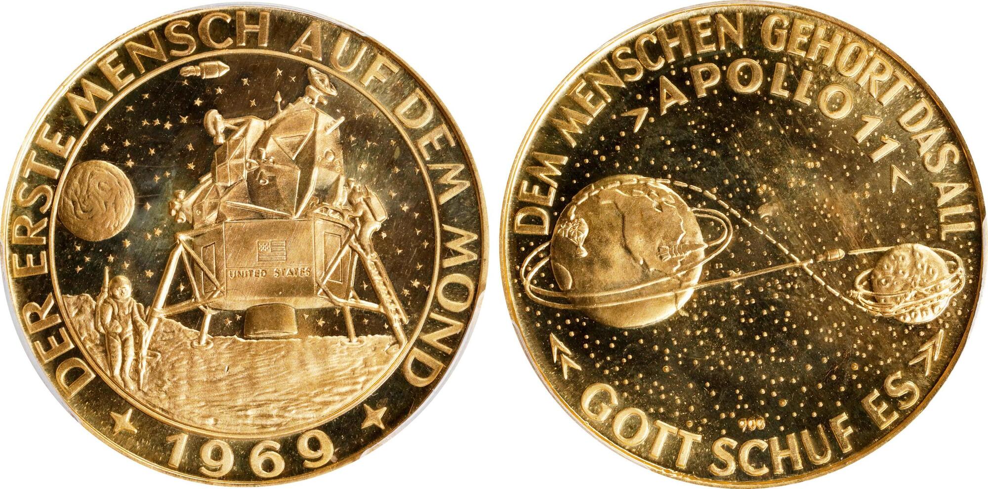 希少　USA アメリカ製　10K 10金　 アポロ11号　1969 金貨　コイン United States, Medal, NASA, Mission Apollo 11, 1969, Gold