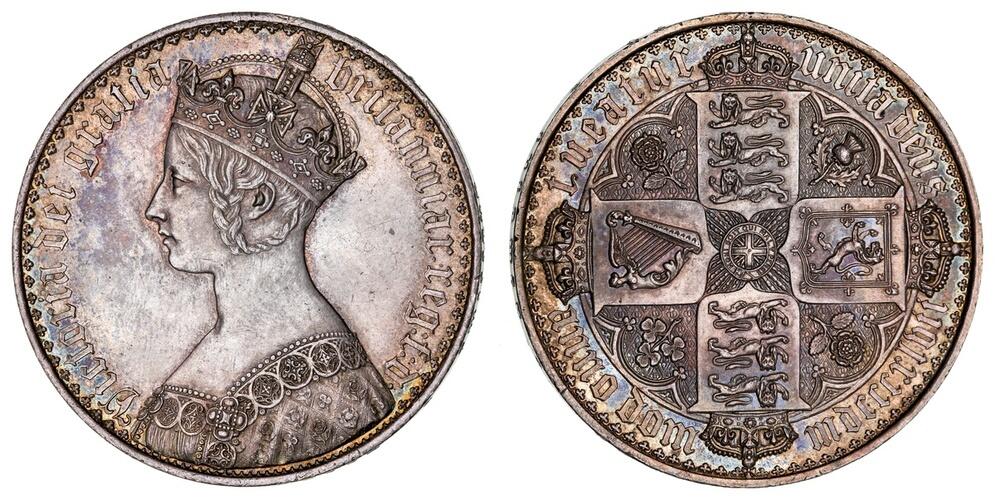 (1851年)イギリス Crown PCGS PR68RD CAM ゴシック銅貨 CoinArchives.com Search Results : 1847 gothic crown