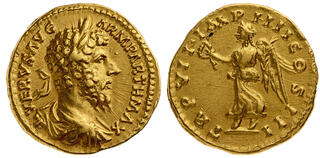 Aureliusページ Roman Empire Marcus Aurelius Denarius 175 - 176 AD | Katz Auction