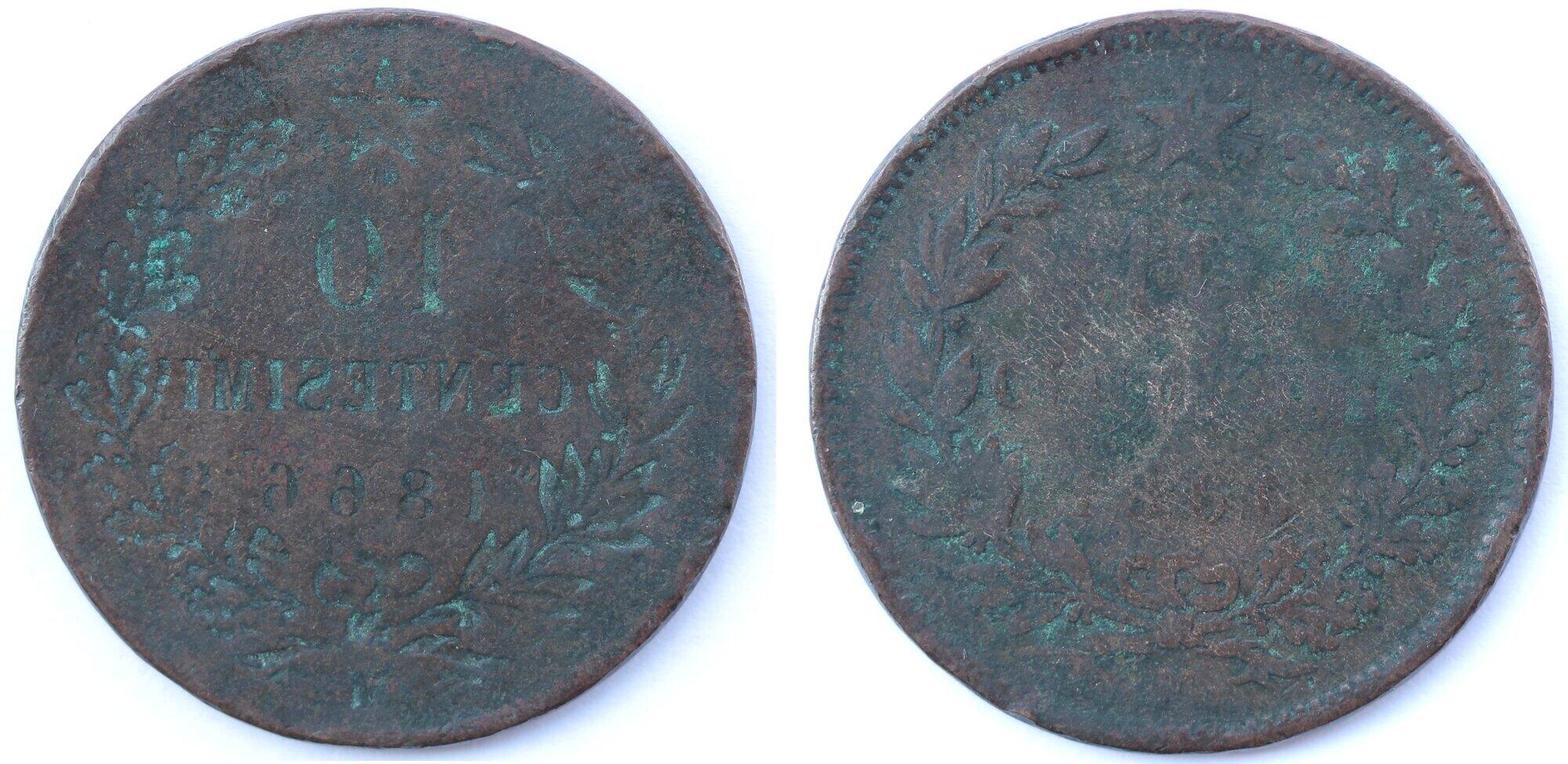 CoinArchives.com Search Results : 10 Centesimi 1866