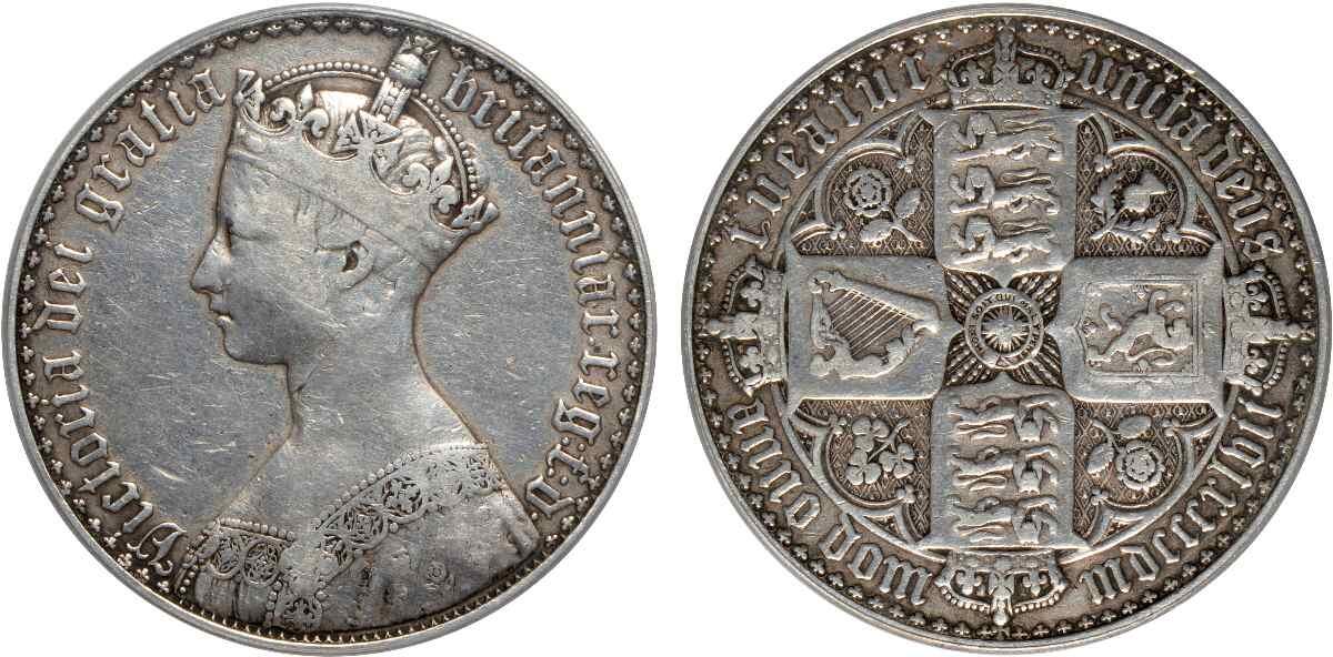 CoinArchives.com Search Results : 1847 gothic crown