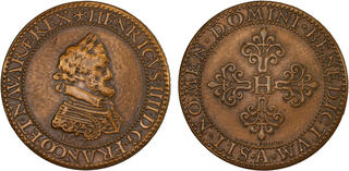 1629年Aフランス 1/12Ecu銀貨 王冠 フルール・ド・リス 1629年Aフランス 1/12Ecu銀貨 王冠 フルール・ド・リス 1629年A