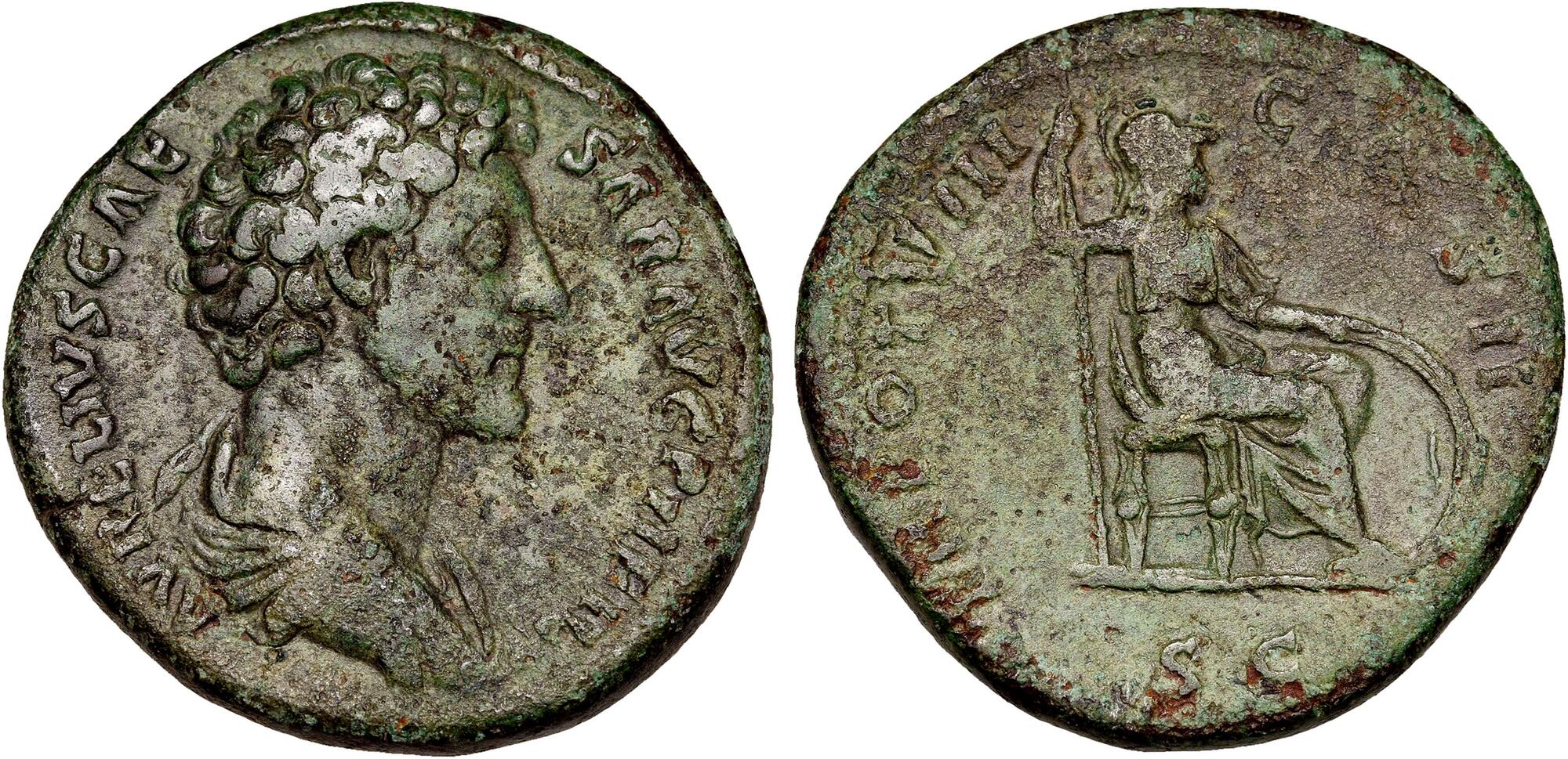 CoinArchives.com Search Results : Aurelius AND Sestertius AND seated