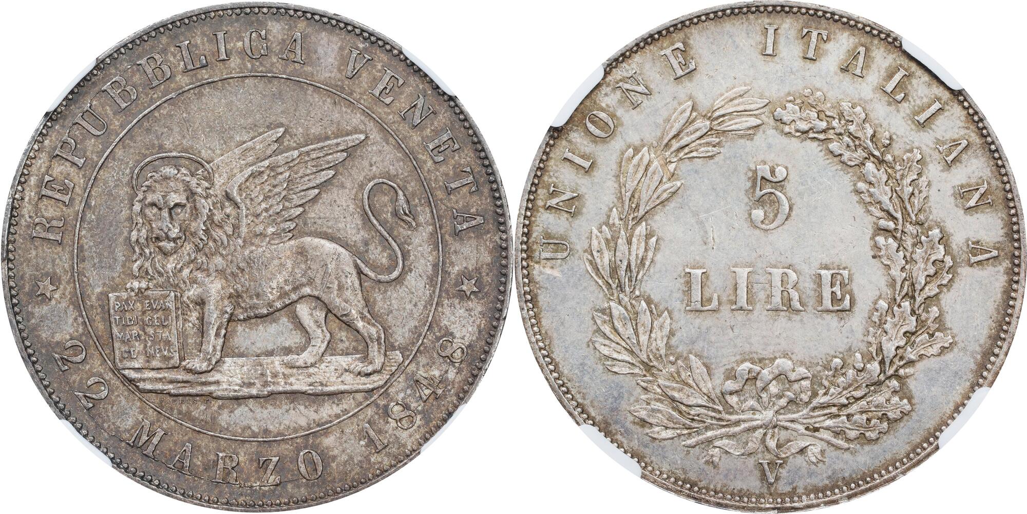 CoinArchives.com Search Results : 5 Lire 1848 and M