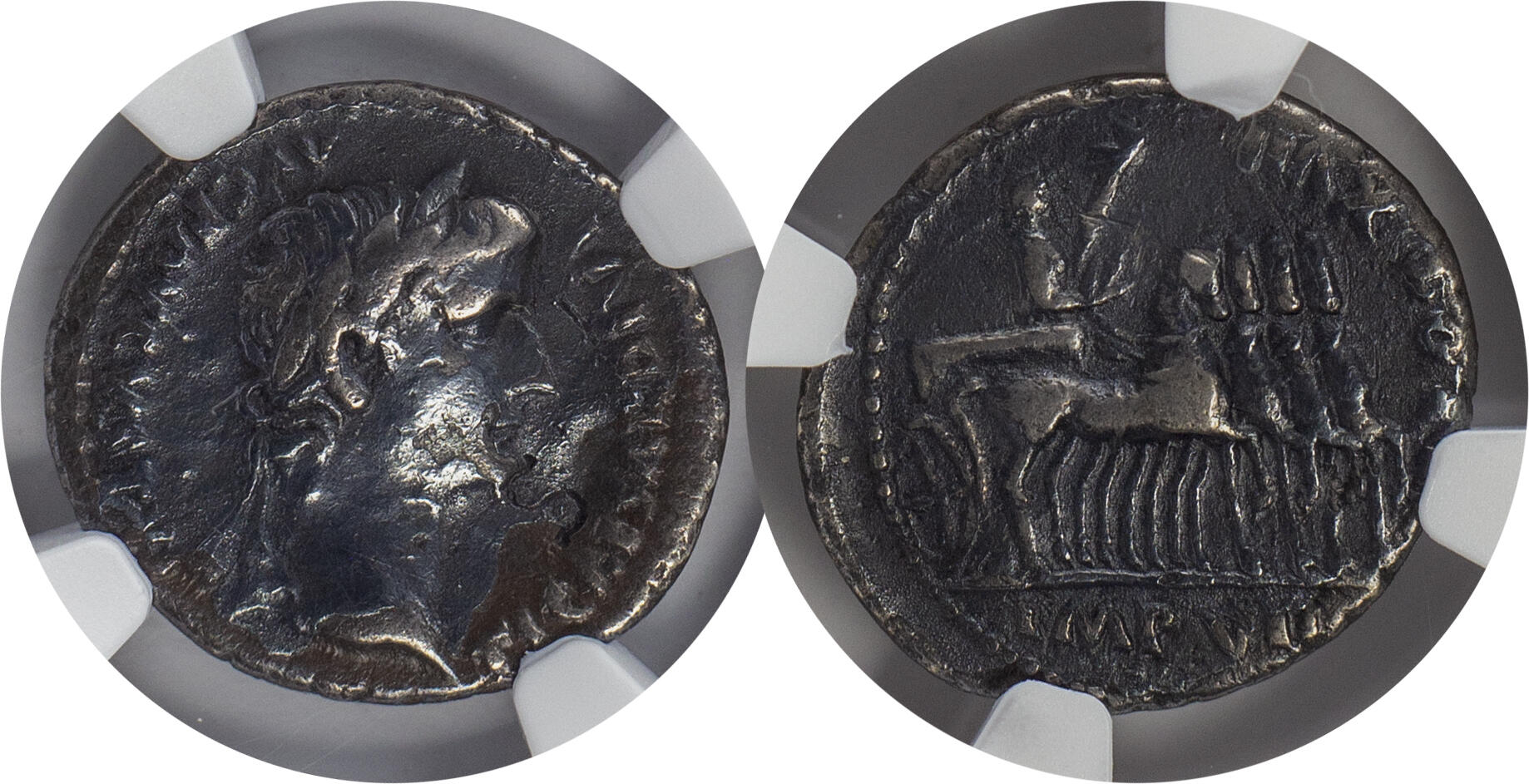 TRiNiDAD【ROME KARI2】 トリニダード　ロメカリ2 CoinArchives.com Search Results : Tiberius and quadriga