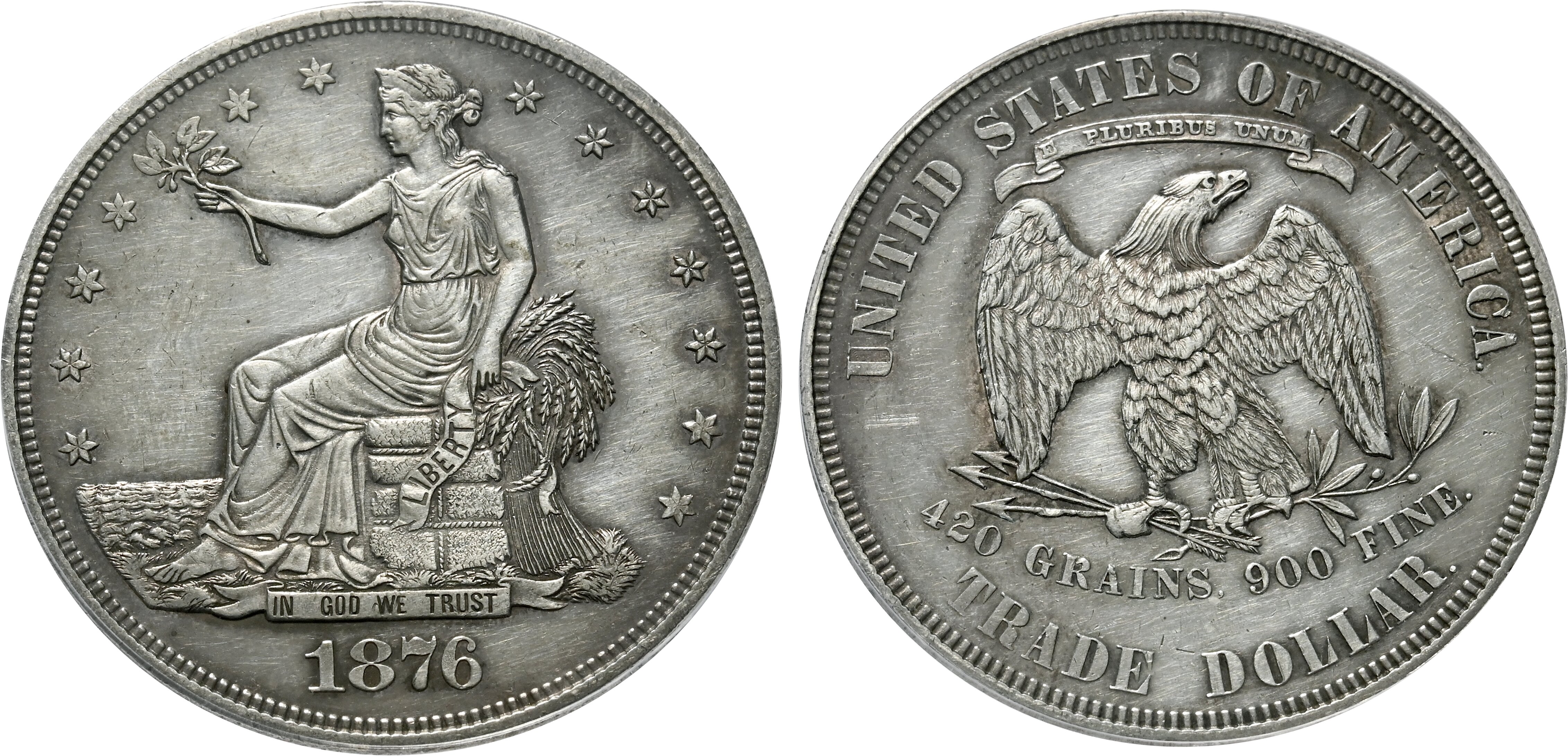 1876年-S アメリカ 貿易銀 Trade Dollar PCGS AU50 CoinArchives.com Search Results : trade dollar 1876