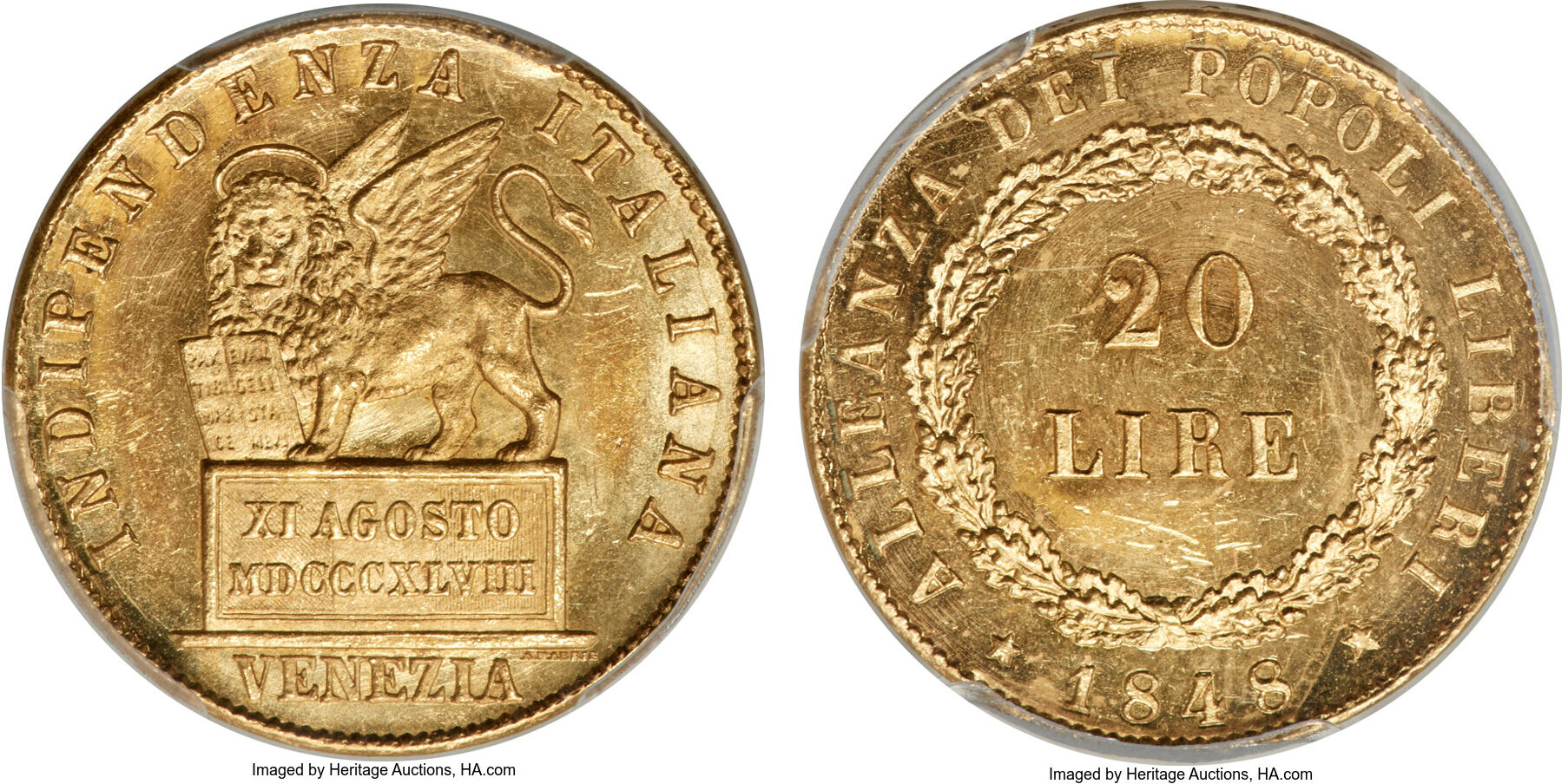 1848年イタリア　ミラノ　ロンバルディア革命臨時政府 5リラ銀貨 1848年イタリア ミラノ ロンバルディア革命臨時政府 5リラ銀貨