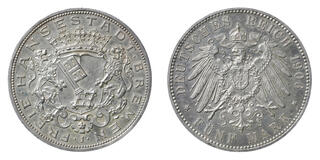 PCGS MS65 1913 ドイツ 諸国民戦争 3マルク銀貨 PCGS MS65 1913 ドイツ 諸国民戦争 3マルク銀貨（PCGS MS65 1913